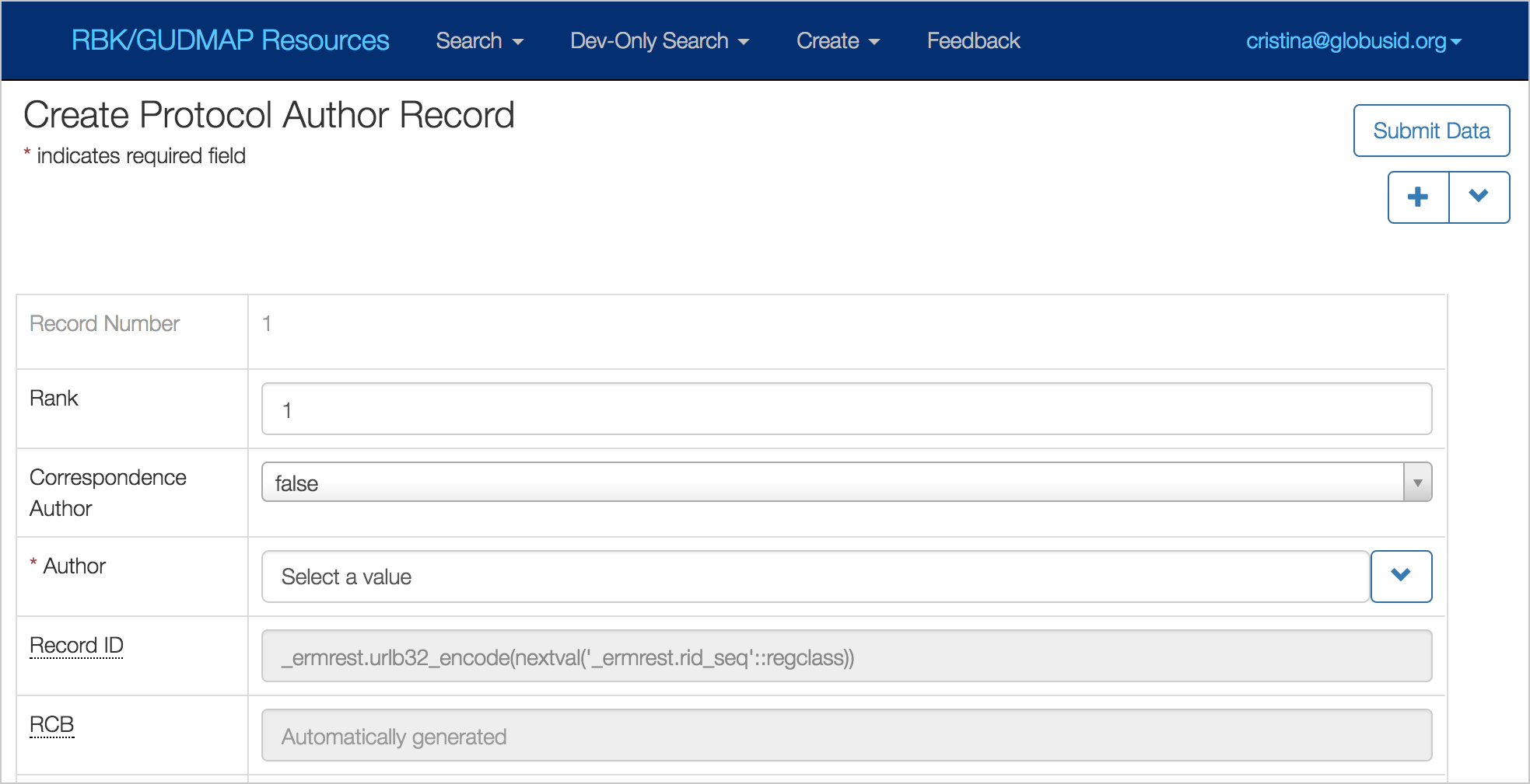 Screenshot of related records section