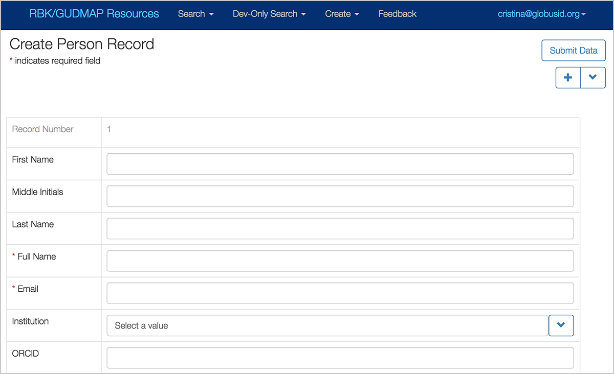 Screenshot of related records section