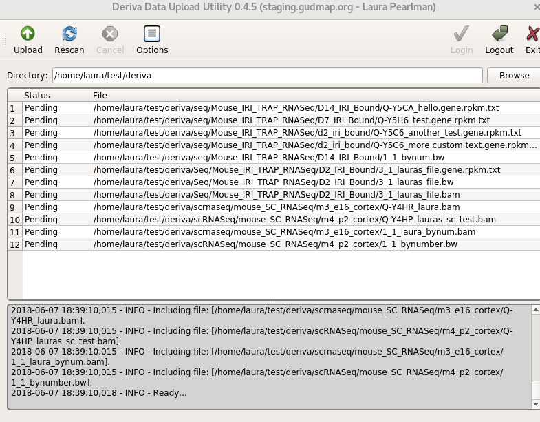 Server configuration window